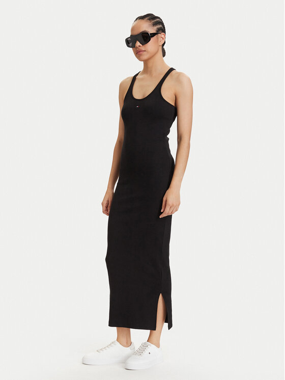 Tommy Jeans Tommy Jeans Лятна рокля Racerback DW0DW22329 Черен Slim Fit