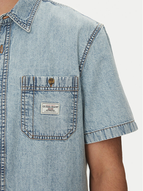 Guess Jeans Guess Jeans Τζιν πουκάμισο M5GH09 D5NY1 Μπλε Regular Fit