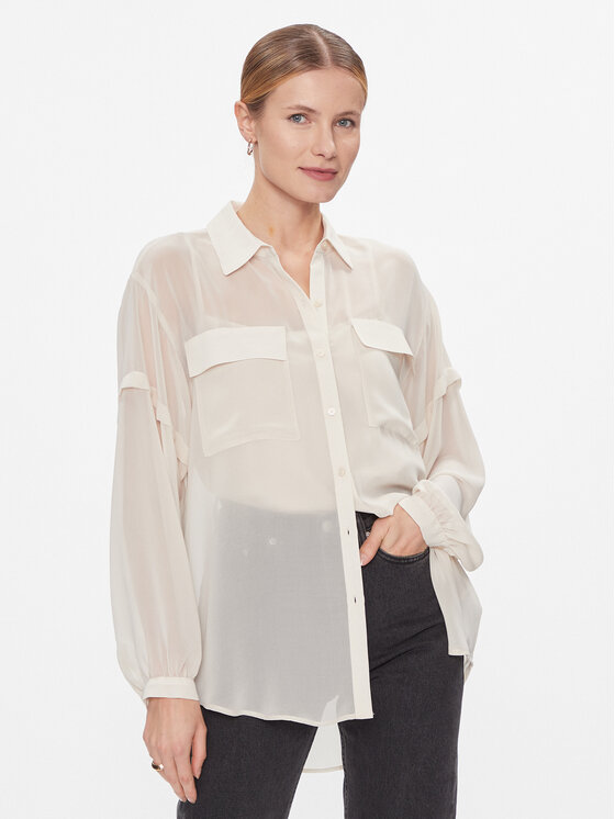 DKNY Krekls P3KMGV44 Bēšs Relaxed Fit