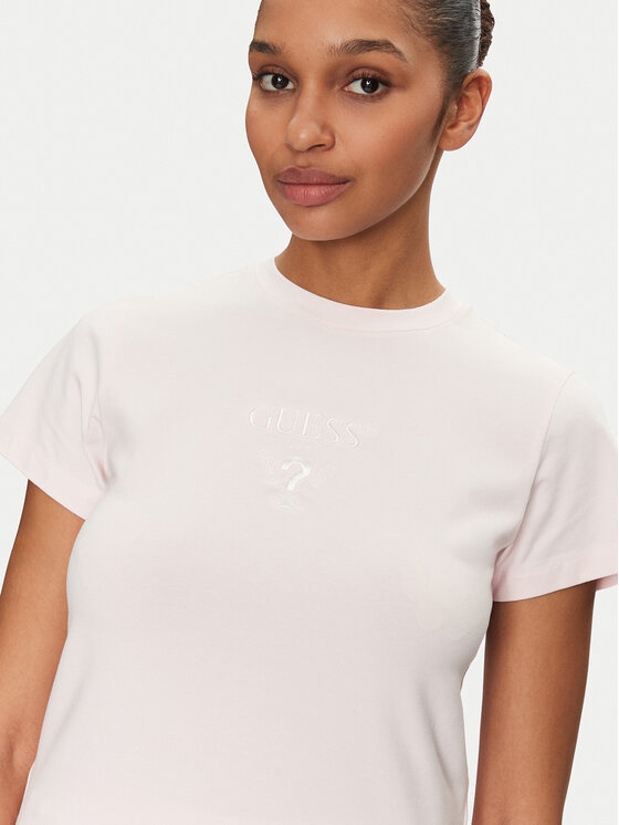 Guess Guess Póló V4YI21 KCDH1 Rózsaszín Slim Fit
