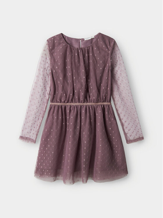 NAME IT Elegantné šaty 13235640 Ružová Regular Fit