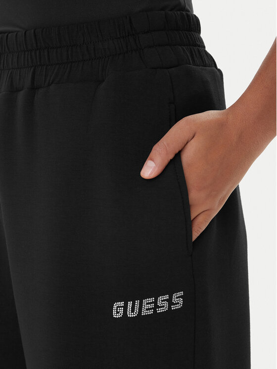 Guess Guess Spodnie dresowe Cecilia V4BB13 K7UW2 Czarny Regular Fit