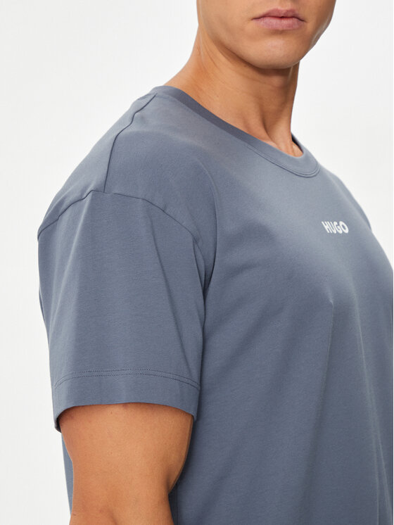 HUGO Hugo Marškinėliai Linked 50518646 Mėlyna Relaxed Fit