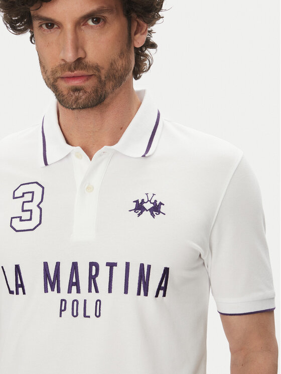 La Martina La Martina Polo Yeshayahu MAP320 PK001 Biały Regular Fit