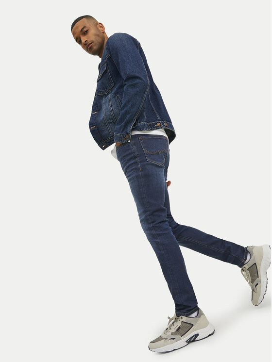 Jack & Jones Jack & Jones Jeansy Liam 12110056 Granatowy Skinny Fit