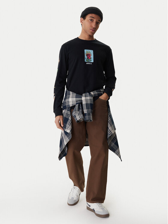 RVCA RVCA S dlouhým rukávem Dayshift EVYZT00306 Černá Regular Fit