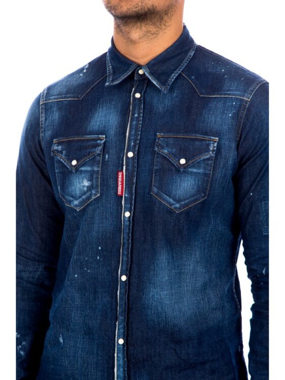Dsquared2 Dsquared2 Koszula S74DM0421 S30341 Niebieski Regular Fit