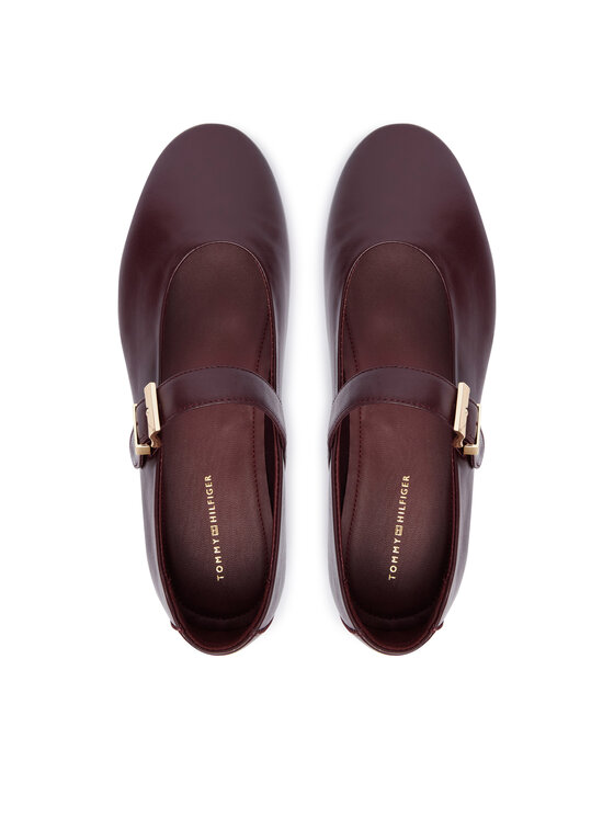 Tommy Hilfiger Tommy Hilfiger Baleriny Buckle Leather Ballerina FW0FW09684 Brązowy