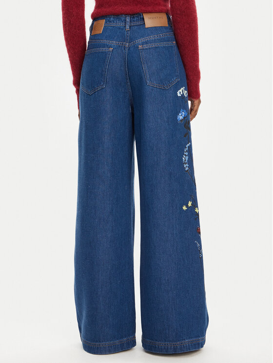 Munthe Munthe Blugi Obey 252141025203 Albastru Wide Leg