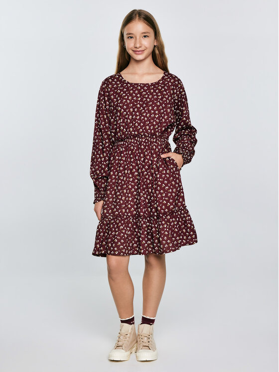 BIG STAR BIG STAR Sukienka codzienna NAMISA Bordowy Basic Fit