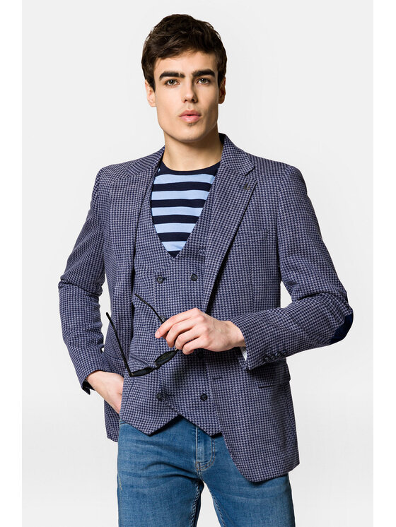 Lancerto Lancerto Marynarka Madera MA131123000015 Granatowy Slim Fit