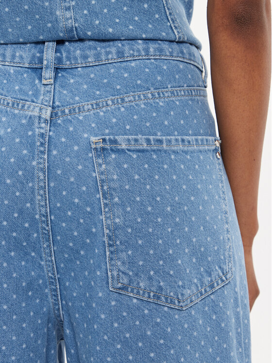 Custommade Custommade Blugi Oteca Dots 999449608 Albastru Wide Leg