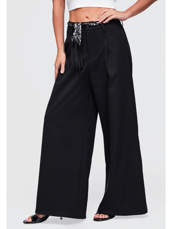 Ombre Ombre Spodnie materiałowe OW-PA-E0020 Czarny Regular Fit