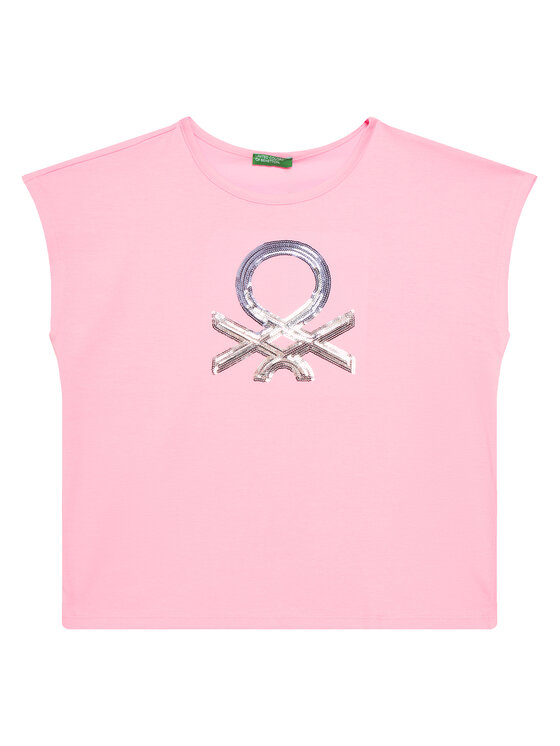 United Colors Of Benetton T-Shirt 3I1XC10P1 Różowy Regular Fit