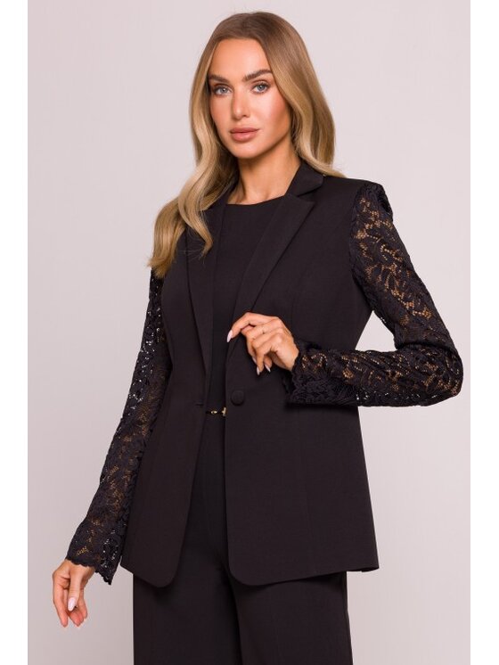Made of Emotion Made of Emotion Marynarka M865 Czarny A-Line Fit