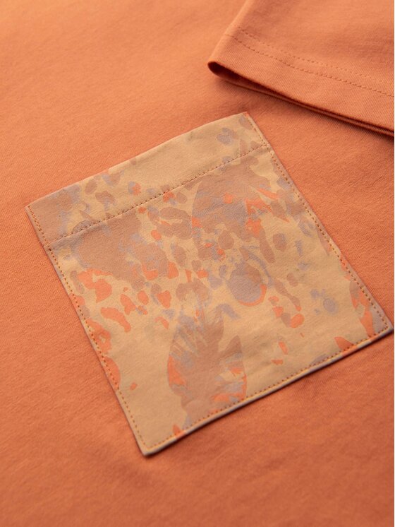 Ombre Ombre T-Shirt OM-TSPT-0227 Pomarańczowy Regular Fit