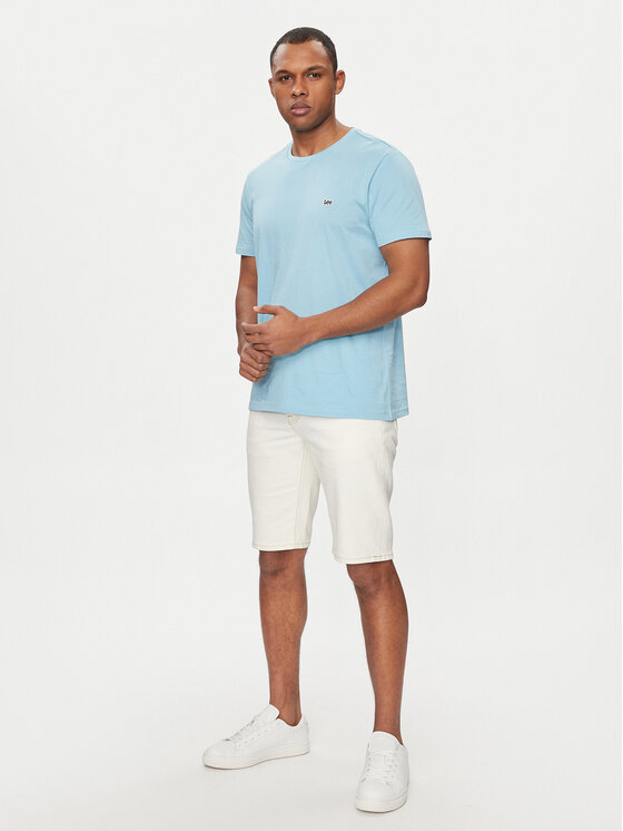 Lee Lee Szorty jeansowe 5 Pocket 112349236 Écru Regular Fit