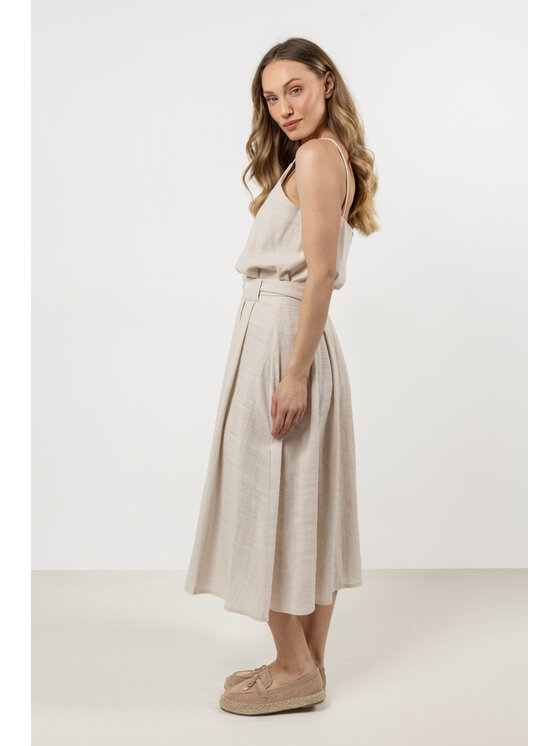 Awama Awama Bluzka A722 Beżowy Basic Fit
