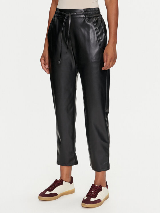 Marella Marella Tehisnahast püksid Selva 2423786014 Must Regular Fit