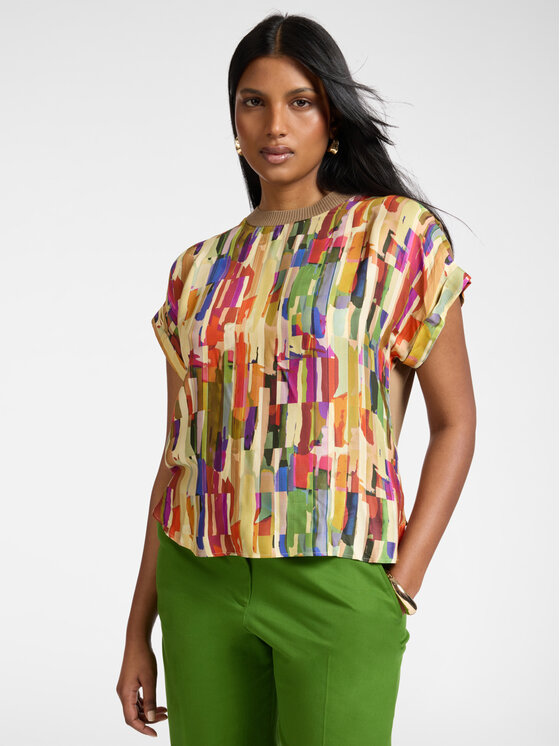 Elena Mirò Elena Mirò T-shirt G084Z000603N022 Crema Regular Fit