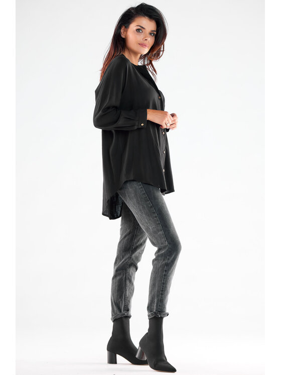 Awama Awama Koszula A525 Czarny Basic Fit