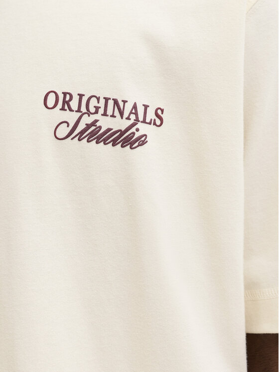 Jack & Jones Jack & Jones Tricou Norrebro Typo 12282898 Écru Regular Fit