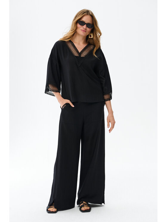 blue shadow blue shadow Bluzka Terii-2 Czarny Regular Fit