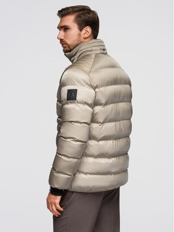 Ombre Ombre Kurtka przejściowa OM-JALP-0218 Szary Regular Fit