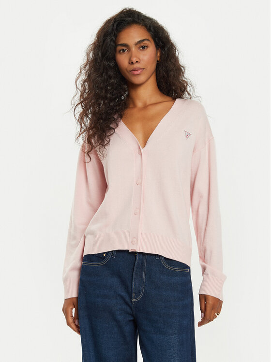 Guess Jeans Guess Jeans Kardiganas W4BR16 Z3HO2 Rožinė Regular Fit