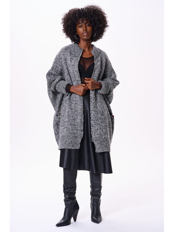 blue shadow blue shadow Kardigan Panga Czarny Regular Fit