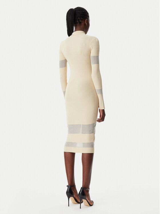 Patrizia Pepe Patrizia Pepe Úpletové šaty 8A1420/K078-B814 Béžová Slim Fit