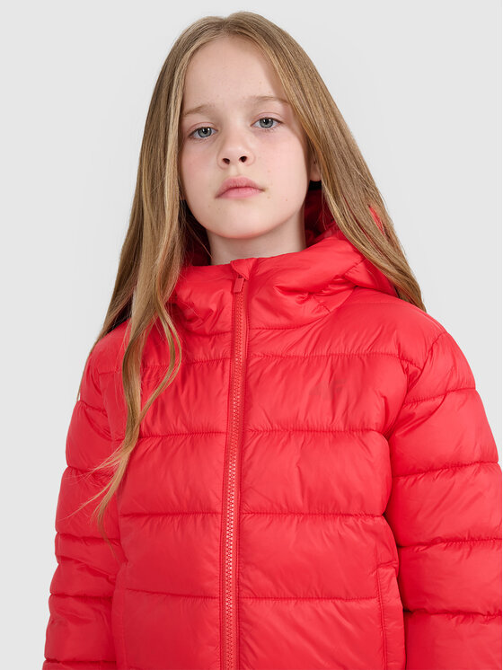 4F 4F Kurtka puchowa OUTERWEAR Czerwony Regular Fit