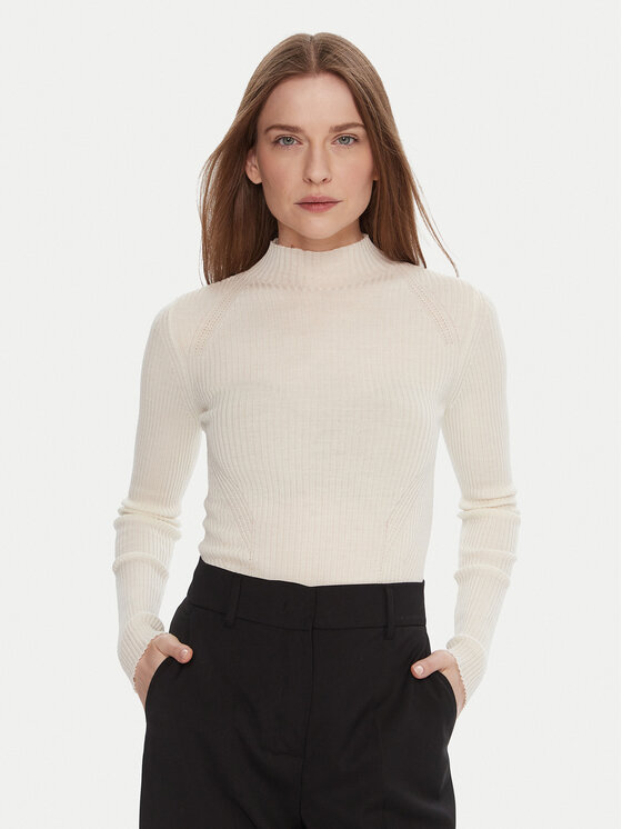 TWINSET TWINSET Sveter 252TT3111 Écru Slim Fit