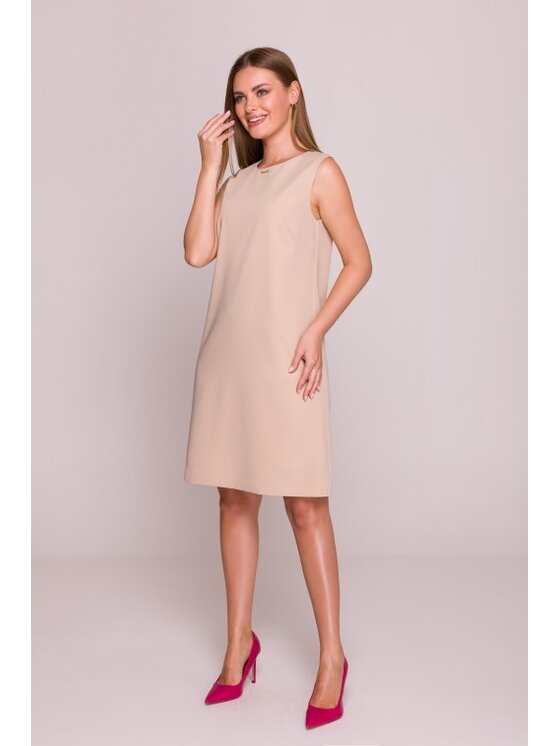 Stylove Stylove Sukienka codzienna S408 Beżowy A-Line Fit