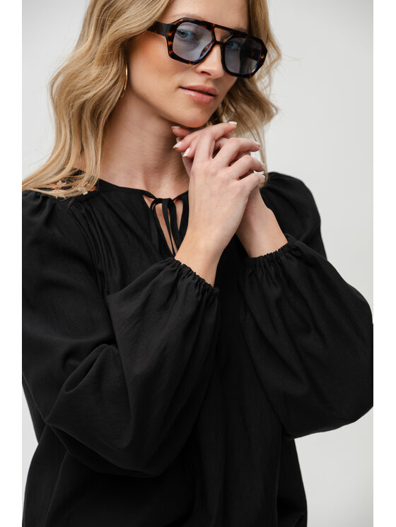 blue shadow blue shadow Bluzka Roko Czarny Regular Fit