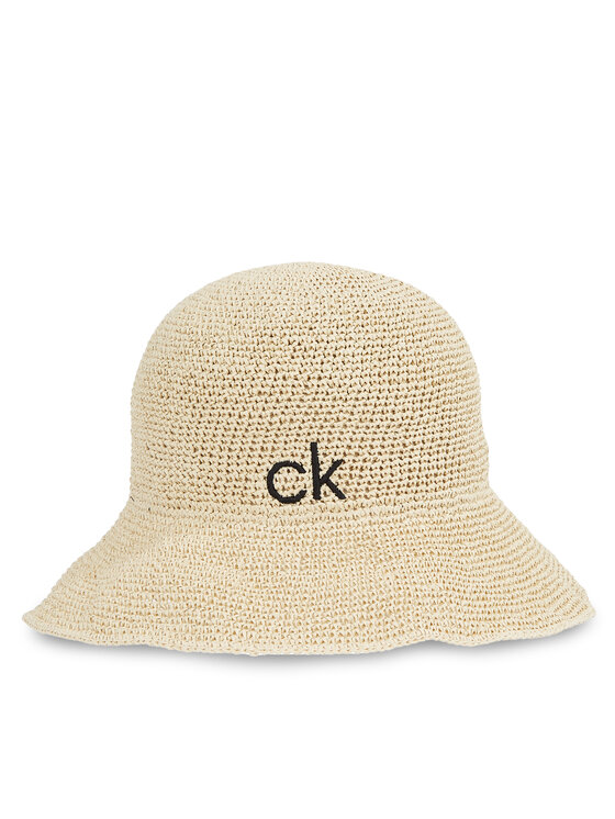 Calvin Klein Klobúk Wide Brim Straw Bucket Hat K60K612914 Béžová