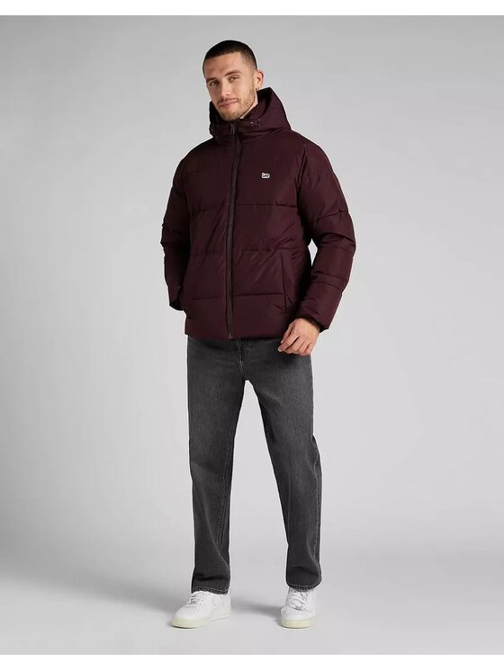 Lee Lee Kurtka zimowa PUFFER JACKET Czerwony Regular Fit