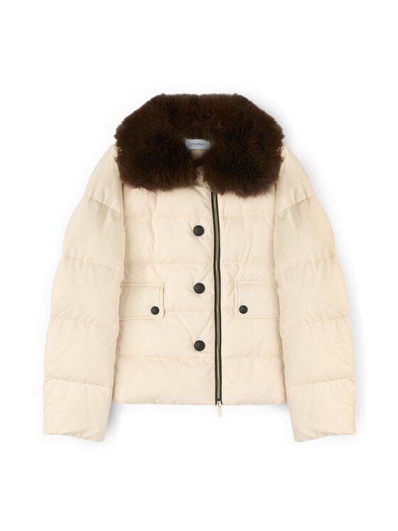 Motivi Motivi Giubbotto piumino F066Q000711N011 Crema Regular Fit