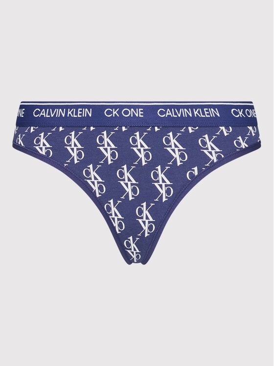 Calvin Klein Underwear Calvin Klein Underwear Stringi 000QF5733E Granatowy