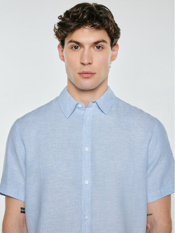 BIG STAR BIG STAR Koszula LINERSO Niebieski Basic Fit