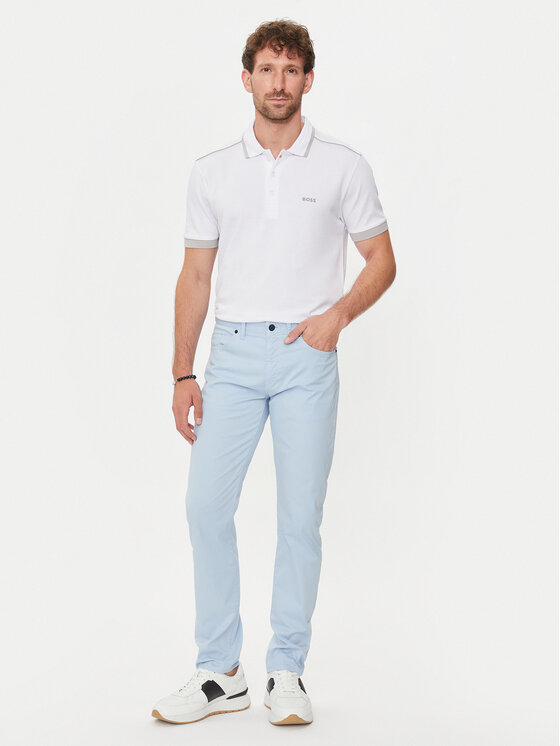 BOSS Boss Тениска с яка и копчета Paddy 1 50512995 Бял Regular Fit