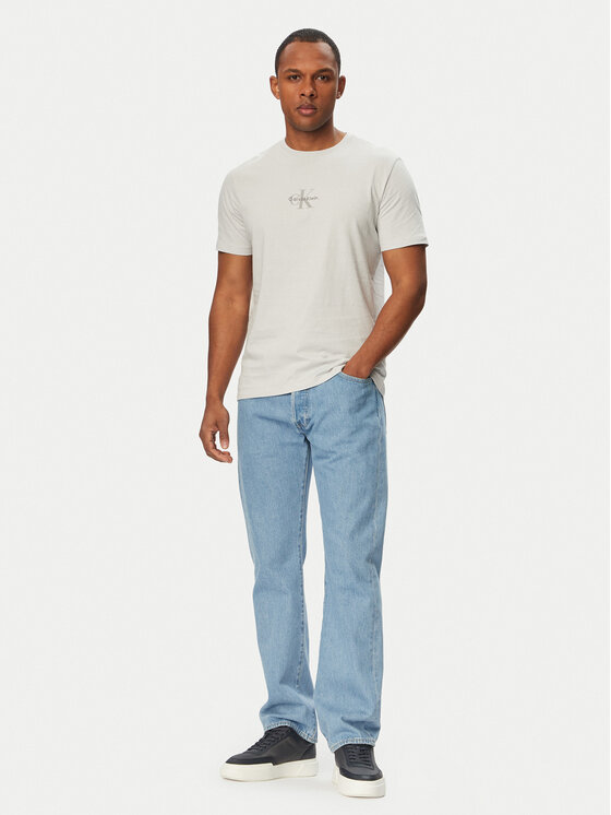 Calvin Klein Jeans Calvin Klein Jeans Majica SS 30S LV04RB866G Svetlo siva Regular Fit