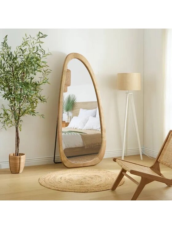 MIAhome MIAhome Lustro stojące w drewnianej ramie Stan 175x80 cm Brązowy