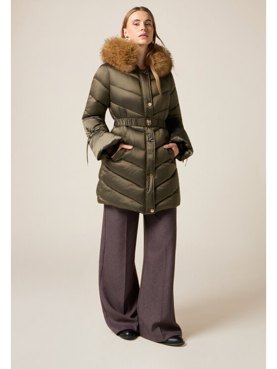 Oltre Oltre Giubbotto piumino F044R101492N035 Verde Slim Fit