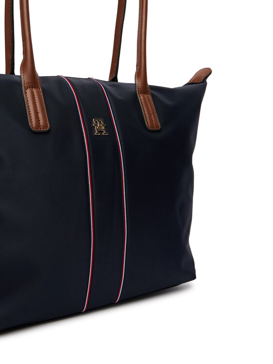 Tommy Hilfiger Tommy Hilfiger Torebka Popette Tote Corp AW0AW17706 Granatowy