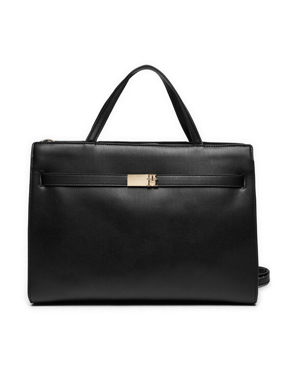 Geantă Tommy Hilfiger Th Heritage Workbag AW0AW16910 Negru