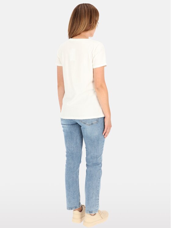 Perso Perso T-Shirt TCE245036F Écru Regular Fit