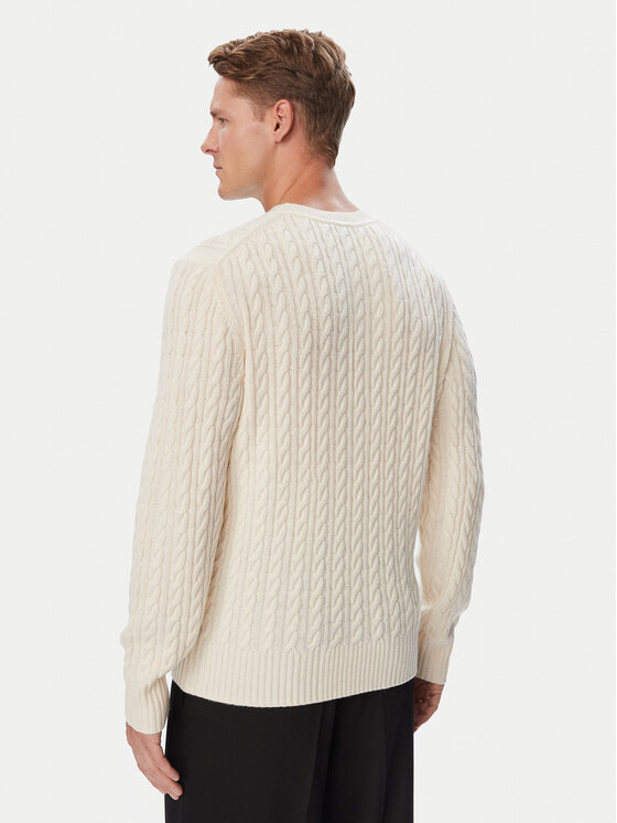 BOSS BOSS Sweter Furlan 50570645 Kremowy Regular Fit