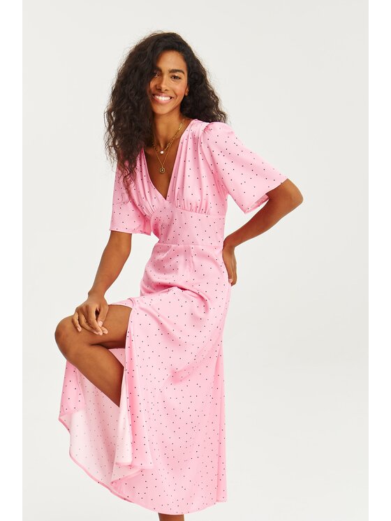 NAOKO Sukienka codzienna, rozmiar L, Różowa, Rosabella