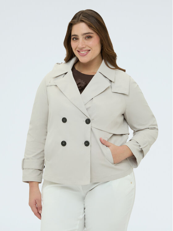 Fiorella Rubino Fiorella Rubino Płaszcz zimowy 8004T000352N011 Biały A-Line Fit